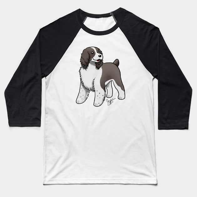 Dog - English Springer Spaniel - Liver Baseball T-Shirt by Jen's Dogs Custom Gifts and Designs